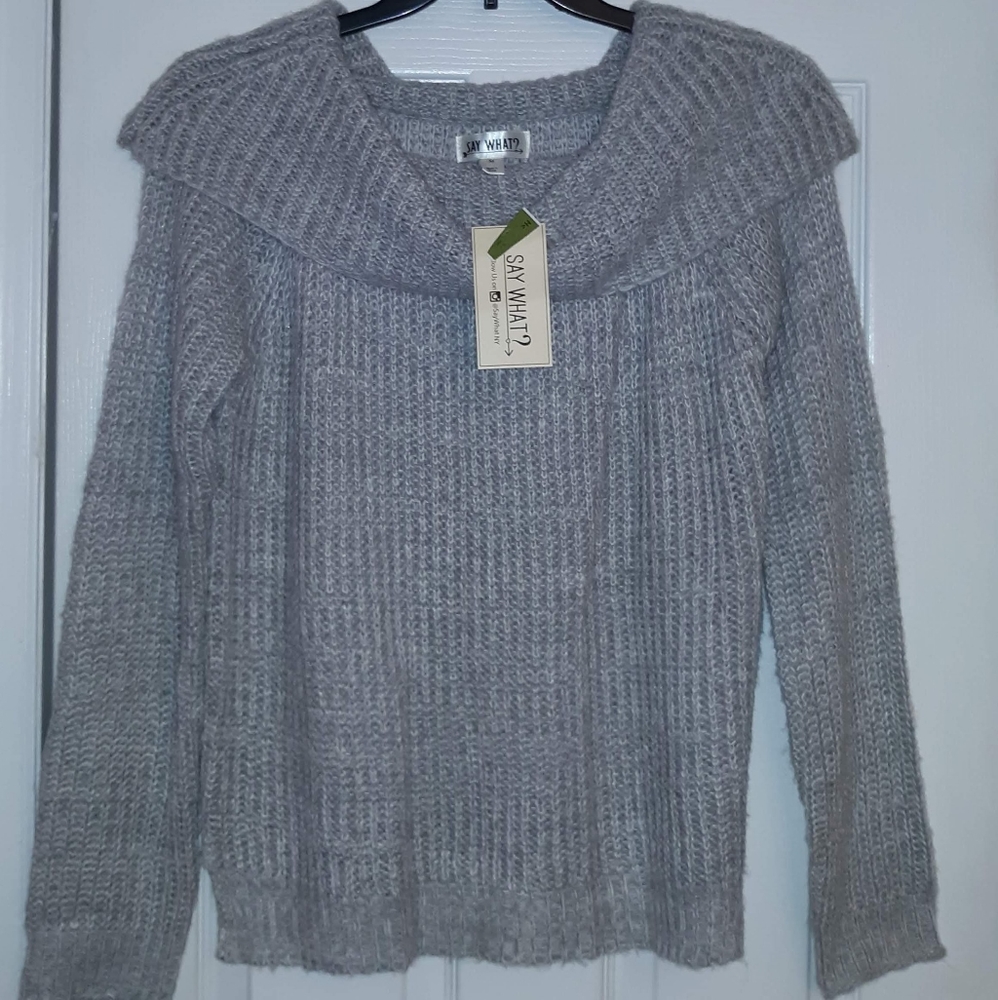 Light Gray Cowl Neck Sweater: Say What?